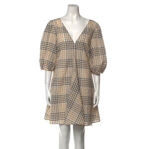 Ganni Mini Plaid Dress Sz 34